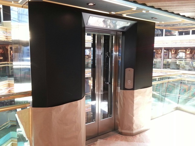 Verniciatura area lobby elevator e panoramici
